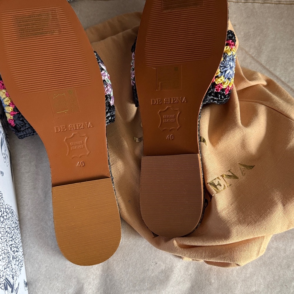 De Siena Pam Raffia Flat Sandals - Picture 8 of 8